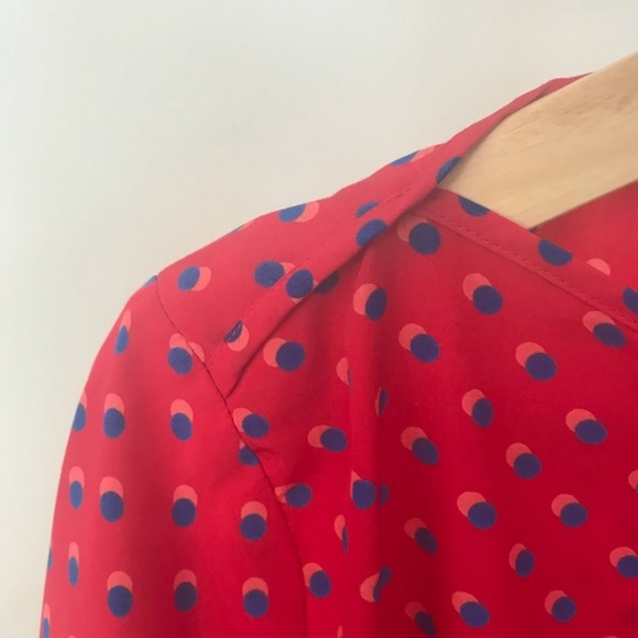 Gap Red, Blue, and Orange Polka Dot Blouse - Picture 4 of 8